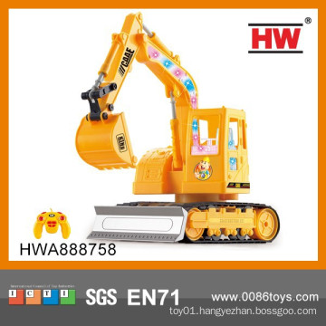 Hot Sale 1:45 Seven Channel Kids Plastic Rc Hydraulic Excavator For Sale